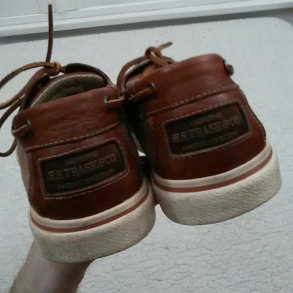 H.S. Trask Bison Leather/Canvas Boat Shoe 10.5M - Picture 7 of 9